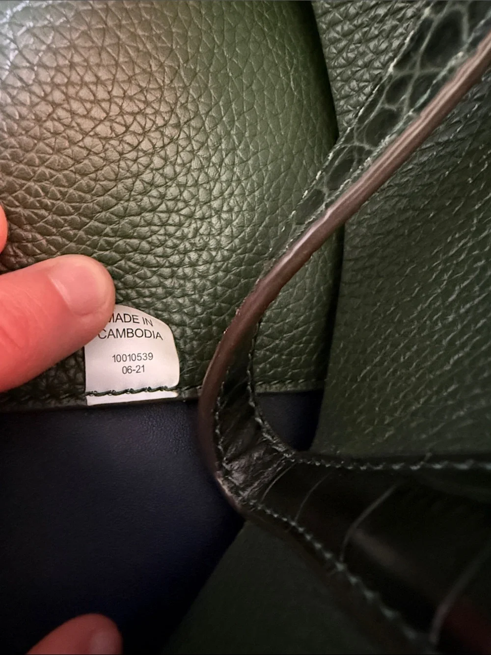 Tory Burch Green Leather Tote Bag Purse
